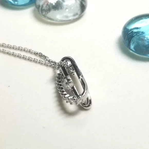 💞Authentic Swarovski Hyperbola Necklace Mixed Cuts Twist Clear Crystal Pendent